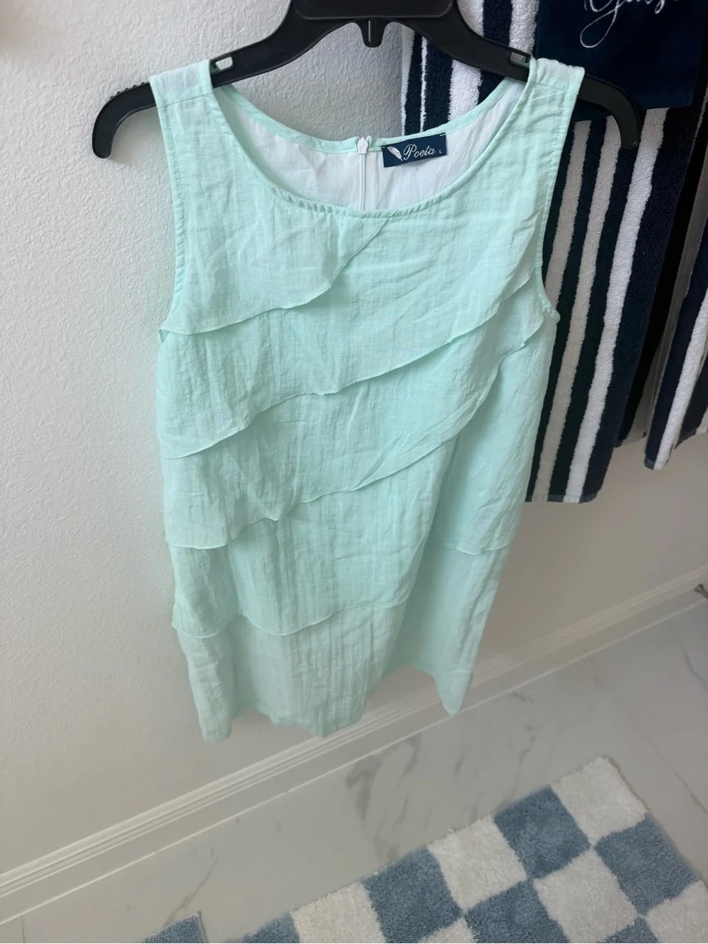 Perch by Blu Pepper Mint Layered Ruffle Sleeveless Dress